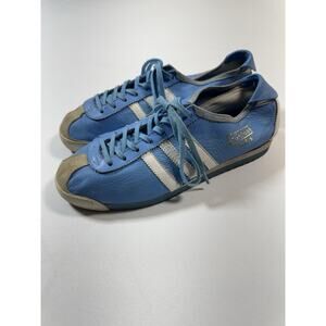 Adidas Italia Blue White Leather Trainers Vintage Retro Sneakers Size 5.5 US